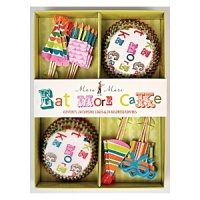 Whether you're celebrating a birthday, anniversary or other occasion, these cupcake decorations add lots of fun to the party. The whimsical party set from Meri Meri includes cupcake cases featuring the phrase, Eat More Cake, plus toppers modeled after festive presents and party hats. Whether you're celebrating a birthday, anniversary or other occasion, these cupcake decorations add lots of fun to the party. The whimsical party set from Meri Meri includes cupcake cases featuring the phrase, Eat More Cake, plus toppers modeled after festive presents and party hats.