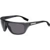 Hugo Boss 0441/S Men's Polarized Rectangular Full Rim Designer Sunglasses - Matte Transparent Gray/Smoke / Size 64/16-120