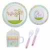 C.R. Gibson Melamine Dinnerware Set, Happi Baby Girl