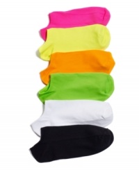 A pair for every workout and every mood. Get basics and brights with this six-pack of HUE anklet socks. A pair for every workout and every mood. Get basics and brights with this six-pack of HUE anklet socks.