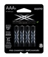 Sanyo HR-4UWXA4A Eneloop XX 4 Pack AAA Rechargeable Batteries