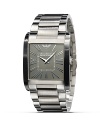 A gold square face and polished metal band make this handsome Armani watch a powerful statement for the confident guy.