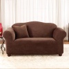 Sure Fit Stretch Pique Knit Loveseat Slipcover, Chocolate