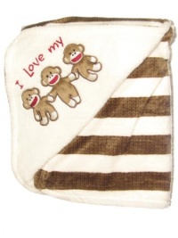 Baby Starters Sock Monkey Striped Blanket, Tan Baby Starters Sock Monkey Striped Blanket, Tan