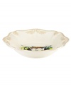 Lenox combines the vintage style of Butler's Pantry dinnerware with a quaint Italian landscape in the utterly charming Tuscan Sun accent bowl. An elegant classic for casual dining with a raised leaf design and fluted edge in creamy shades of ivory.