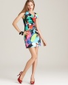 Emblazoned with a pop-art inspired print, this Black Halo dress infuses your frock portfolio with vibrant color.