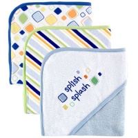 Luvable Friends 3-Pack Embroidered Sayings Hooded Towels - Blue Luvable Friends 3-Pack Embroidered Sayings Hooded Towels - Blue