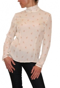 Women's Tucker Rushed Turtleneck Blouse in Cream