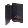 Mens Leather Money Clip Wallet Bi Fold bifold Card Case Front Pocket ID Window 6 Cards