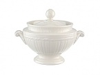 This collection of classic white, patterned dinnerware and serveware is remarkable for its ability to coordinate with a variety of table linen and flatware patterns.