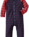 Splendid Littles Baby-Boys Newborn Lacrosse Stripe Romper, Tomahawk, 6-12 Months