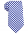 A necktie guaranteed to cheer up even the most staid suit, in bright gingham silk from Tommy Hilfiger.