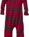 Splendid Littles Baby-girls Newborn Charcoal Stripe Thermal Playsuit, Raspberry, 6-12 Months