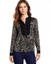 Rebecca Taylor Women's Sequin Silk Henley Blouse