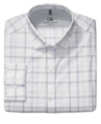 With a big plaid pattern, this dress shirt from Geoffrey Beene adds a classic touch to your work week. With a big plaid pattern, this dress shirt from Geoffrey Beene adds a classic touch to your work week.