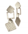 Kick back in retro 80s style. These funky, asymmetrical earrings by RACHEL Rachel Roy feature funky solid and cut-out squares crafted in worn gold tone mixed metal. Approximate drop: 2-1/2 inches.