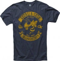 Georgia Tech Yellow Jackets Heathered Midnight Rockers Ring Spun T-Shirt Georgia Tech Yellow Jackets Heathered Midnight Rockers Ring Spun T-Shirt