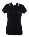 Fred Perry Women's Polo,Black/White,12