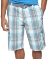 The coolest cargoes. These plaid shorts from Ecko Unltd add a note of streetwise style to your warm-weather look.