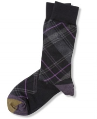 Dress socks with the wit of a tartan and serious comfort of GoldToe construction. Dress socks with the wit of a tartan and serious comfort of GoldToe construction.