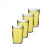 Kraftware Double Wall Insulated 16-Ounce Acrylic Drinkware, Lemon Yellow, Set of 4