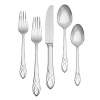 Waterford's Lismore Essence flatware collection is characterized by a slender, more modern take on the classic Lismore pattern. Setting includes place fork, place knife, place spoon, salad fork and teaspoon.