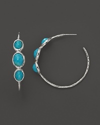 Ippolita Sterling Silver 3 Stone Turquoise Hoop Earrings Ippolita Sterling Silver 3 Stone Turquoise Hoop Earrings