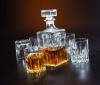 Italian Made Circleware Excalibur 5pc Whiskey Decanter Set