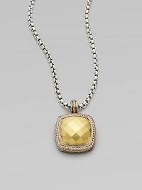 From the Albion Collection. 18k gold center with a pavé diamonds surround. Diamonds, 0.52 tcw Sterling silver 18k gold Size, about ¾ ImportedPlease note: Chain sold separately. From the Albion Collection. 18k gold center with a pavé diamonds surround. Diamonds, 0.52 tcw Sterling silver 18k gold Size, about ¾ ImportedPlease note: Chain sold separately.