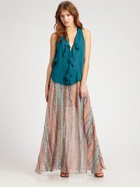 Soft ruffles and a knotted open-back back lend evocative charm to this airy silk georgette style.V necklineSleevelessRuffled frontKnotted racerbackContour hem rises in backAbout 26 from shoulder to hemSilkDry cleanImportedModel shown is 5'8½ (174cm) wearing US size Small. Soft ruffles and a knotted open-back back lend evocative charm to this airy silk georgette style.V necklineSleevelessRuffled frontKnotted racerbackContour hem rises in backAbout 26 from shoulder to hemSilkDry cleanImportedModel shown is 5'8½ (174cm) wearing US size Small.