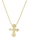 Alex Woo Little Rock Star Yellow Gold Cross Pendant Necklace