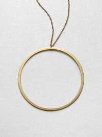 A simply chic, diamond accented circle pendant on a long, delicate link chain. DiamondGoldtone sterling silverLength, about 34Pendant size, about 2.5Lobster clasp closureMade in USA A simply chic, diamond accented circle pendant on a long, delicate link chain. DiamondGoldtone sterling silverLength, about 34Pendant size, about 2.5Lobster clasp closureMade in USA