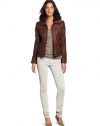 MICHAEL Michael Kors Women's Leather Zip-Front Jacket