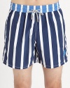 These striped board shorts shaped in lightweight, breathable nylon are tailor made for fun in the sun, sand and beyond.Drawstring elastic waistInseam, about 6PolyamideMachine washImported