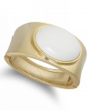 Make a clean sweep. The fresh white cabochon stone on INC International Concepts' sleek bangle bracelet creates a look that stands out. Crafted in gold-plated mixed metal. Approximate diameter: 2-1/2 inches.