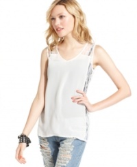 Pretty in lace: a sweet piece with major femme appeal, Ali & Kris' high-low top looks awesome with jeans and leggings alike! Pretty in lace: a sweet piece with major femme appeal, Ali & Kris' high-low top looks awesome with jeans and leggings alike!
