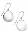 A stylish silhouette evokes elegance. This pair of flat drop earrings in a teardrop shape and crafted from sterling silver provides a glamorous touch. Approximate drop: 1-1/4 inches. Approximate width: 5/8 inch.