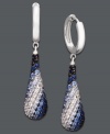 Make a splash with stunning drops. Balissima by Effy Collection's Shades of Sapphire earrings highlight a gradation of round-cut sapphires (3-3/4 ct. t.w.) ranging in color from clear to dark blue. Set in sterling silver. Approximate drop: 1-3/4 inches.