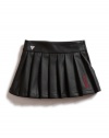 GUESS Kids Girls Pleated Pleather Skirt, BLACK (5)
