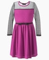 She can heat up her cute looks up with this burnout dress from Jessica Simpson, with a cute accessory belt for style.