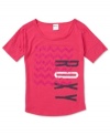 Give your blah tee style an instant boost with this bright short sleeve tee by Roxy.