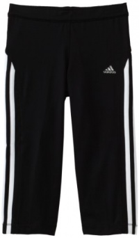 adidas Girls 7-16 Clima Three-Quarter Tight, Black/White, Large adidas Girls 7-16 Clima Three-Quarter Tight, Black/White, Large