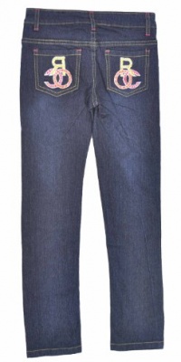 Rocawear Big Girls Medium Denim Blue W/Coral & Pink Jean (12) Rocawear Big Girls Medium Denim Blue W/Coral & Pink Jean (12)