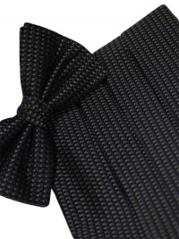 Cardi Mens Black Silk Woven Tuxedo Bowtie and Cummerbund Cardi Mens Black Silk Woven Tuxedo Bowtie and Cummerbund