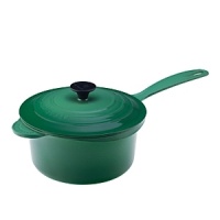 For nearly a century, Le Creuset has handcrafted enameled cast iron cookware of superlative quality, durability and versatility. Available in a wide array of cheery colors, the Iron Handle Saucepan's compact size is ideal for whipping up a sauce or gravy, or for preparing caramel and candy. With its innovative anti-drip pouring rim, the pan provides maximum control on the stovetop or when pouring into serving bowls or plates. For nearly a century, Le Creuset has handcrafted enameled cast iron cookware of superlative quality, durability and versatility. Available in a wide array of cheery colors, the Iron Handle Saucepan's compact size is ideal for whipping up a sauce or gravy, or for preparing caramel and candy. With its innovative anti-drip pouring rim, the pan provides maximum control on the stovetop or when pouring into serving bowls or plates.