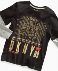 City life is thrilling.  Capture the city vibe in this DKNY t-shirt.