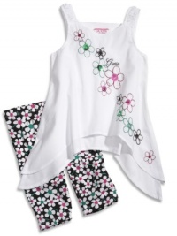 GUESS Kids Girls Little Girl Embroidered Top with Legging, WHITE (6) GUESS Kids Girls Little Girl Embroidered Top with Legging, WHITE (6)