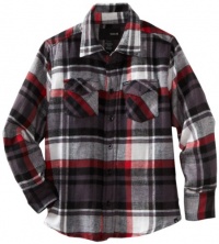 Hurley Boys 8-20 Plaid Flannel Shirt, Black, Small Hurley Boys 8-20 Plaid Flannel Shirt, Black, Small