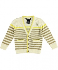Sean John School of SJ Cardigan (Sizes 4 - 7) - yellow/cream, 4 Sean John School of SJ Cardigan (Sizes 4 - 7) - yellow/cream, 4