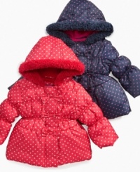 What she needs is a cute, cozy look for winter so bundle her up in the sweet polka dots of this puffer jacket from Pink Platinum. What she needs is a cute, cozy look for winter so bundle her up in the sweet polka dots of this puffer jacket from Pink Platinum.